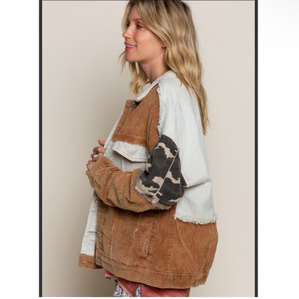 121 - Pol Patchwork Corduroy And Denim Jacket - B… - image 3